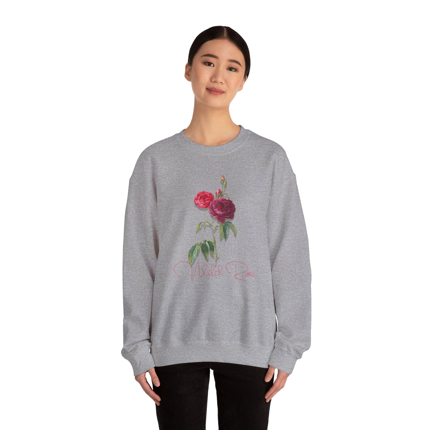 Wild Rose, Roses, Floral Vibes, Unisex Heavy Blend Crewneck Sweatshirt