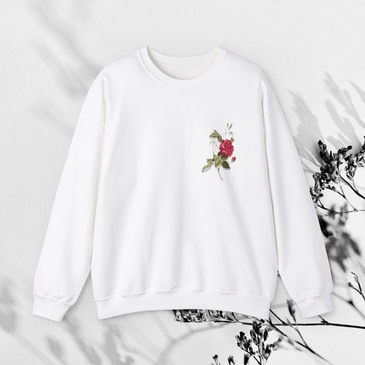 Floral Crewneck Sweatshirt, Rose Sweater, Flower Sweatshirt for Her, Cottage Core Shirt