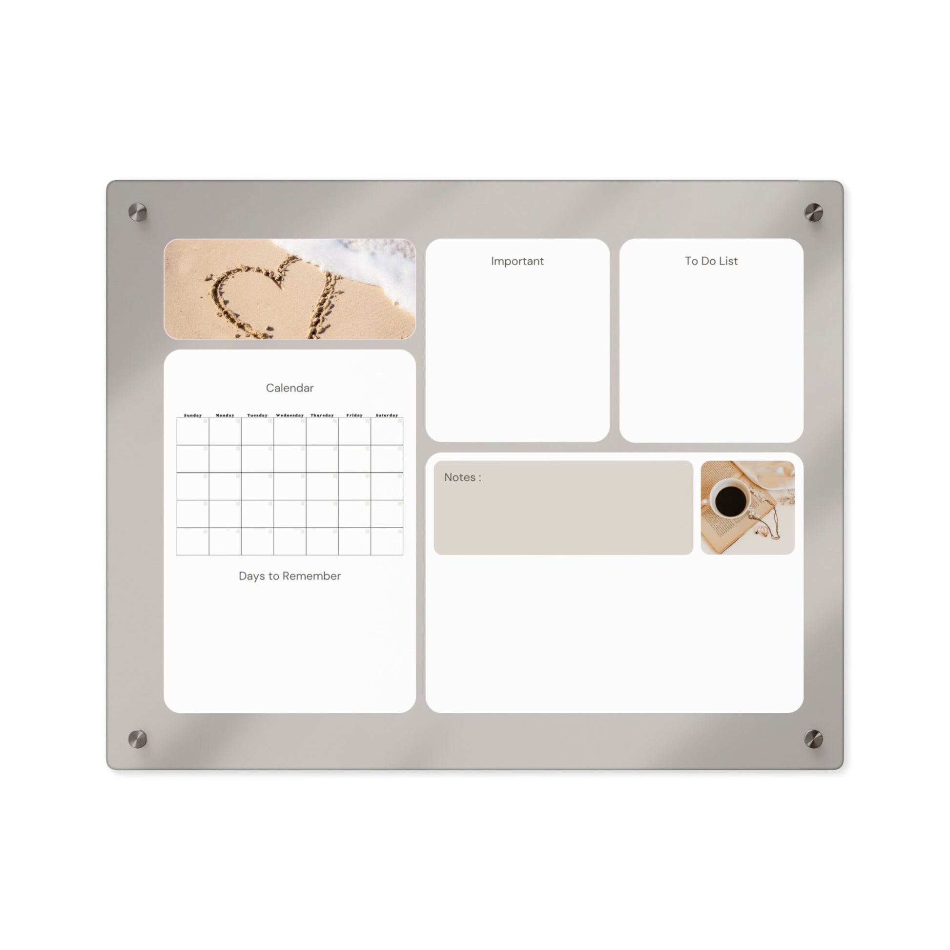 Acrylic Wall Calendar, Acrylic Calendar, Autumn Theme Calendar, Everyday Calendar, Daily To-Do's, 2024 Planner, Calendar with Notes