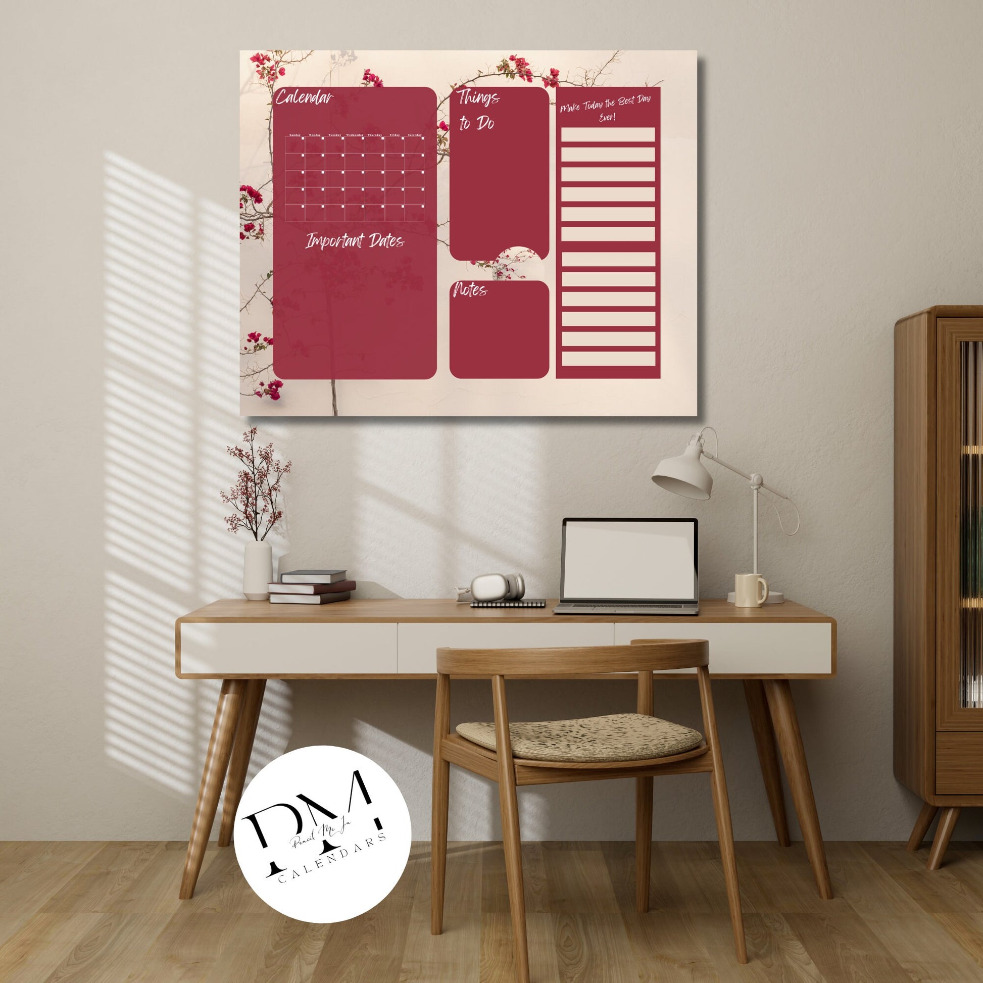 Acrylic Wall Calendar, Acrylic Floral Calendar, Autumn Theme Calendar, Everyday Calendar, Daily To-Do's,