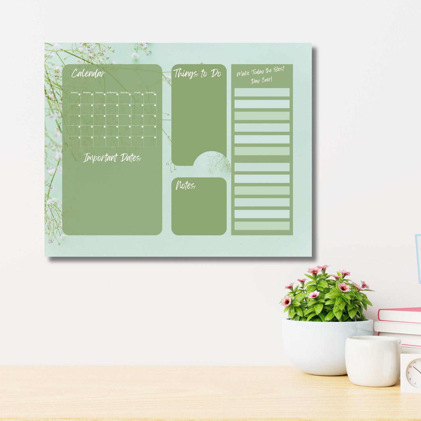 Acrylic Wall Calendar, Acrylic Floral Calendar, Autumn Theme Calendar, Everyday Calendar, Daily To-Do's, 2024 Planner, Daily Tasks