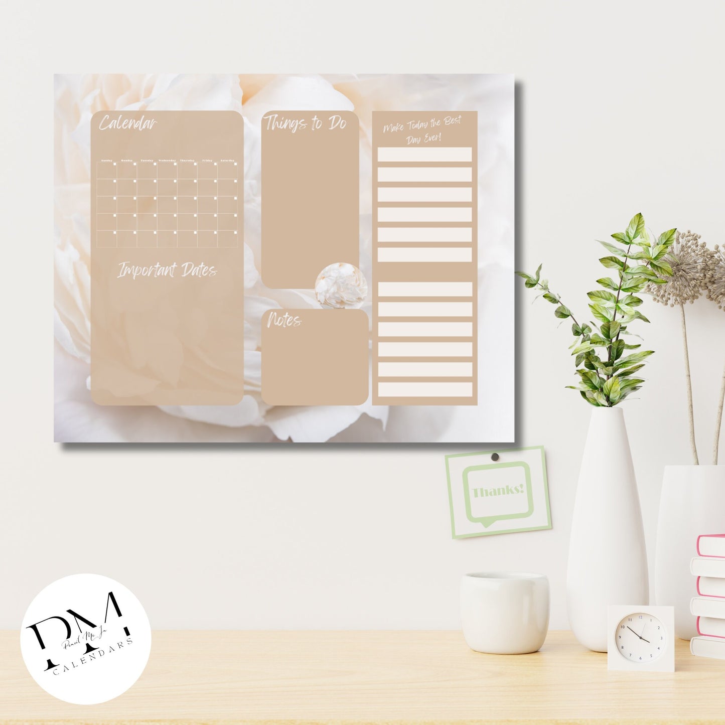 Acrylic Wall Calendar, Acrylic Floral Calendar, Autumn Theme Calendar, Everyday Calendar, Daily To-Do's, 2024 Planner, Family Calendar