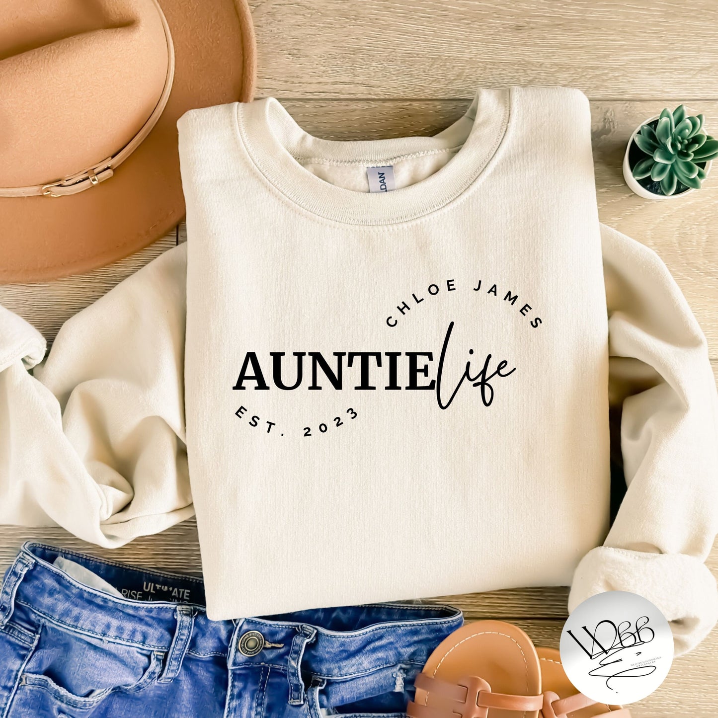 Custom Auntie Life Sweatshirt, Auntie Personalized Pullover, Gifted Sweatshirt, Everyday Crewneck, Auntie Sweatshirt with Names, Auntie Life