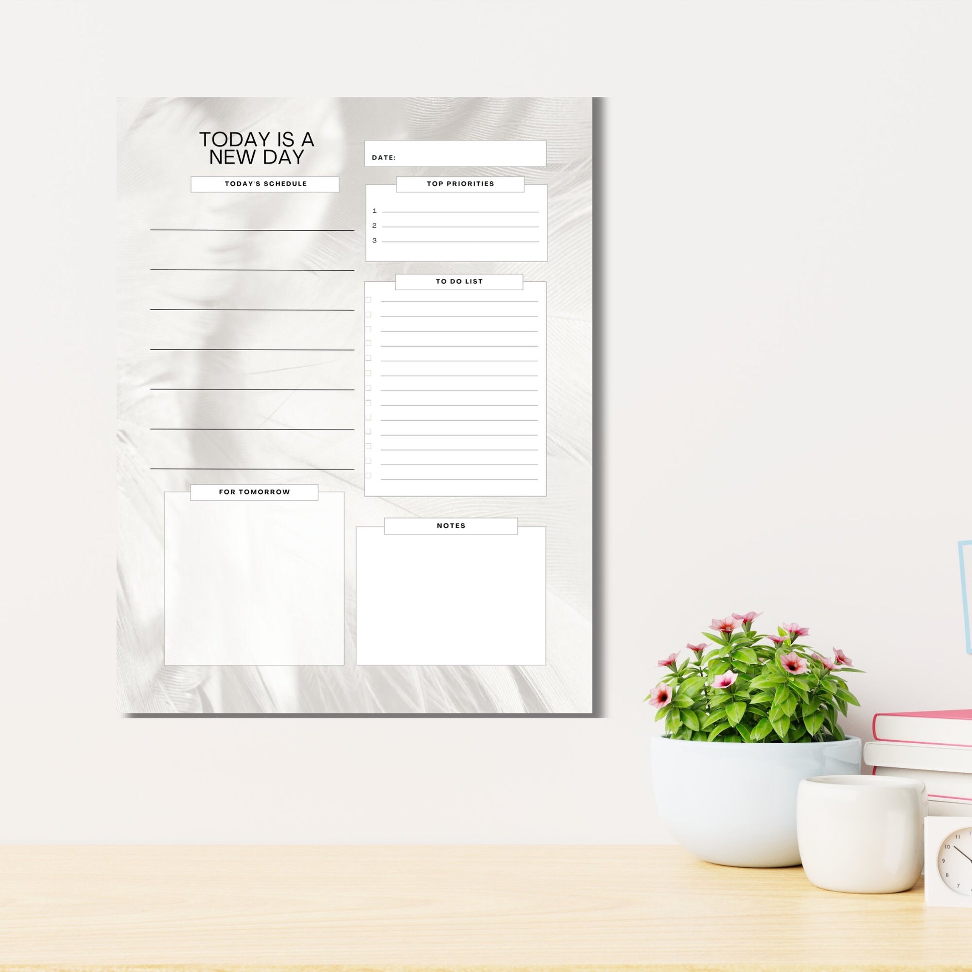 Acrylic Planner, Acrylic Calendar, Wall Calendar, Dry Erase Board, Schedule Tracker, Minimal Day Planner, White Daily Planner, List ToDo