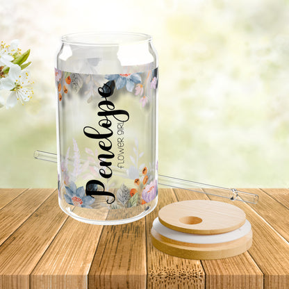 Personalized Wildflower Libbey Glass Sipper Glass Flower Girl Gift