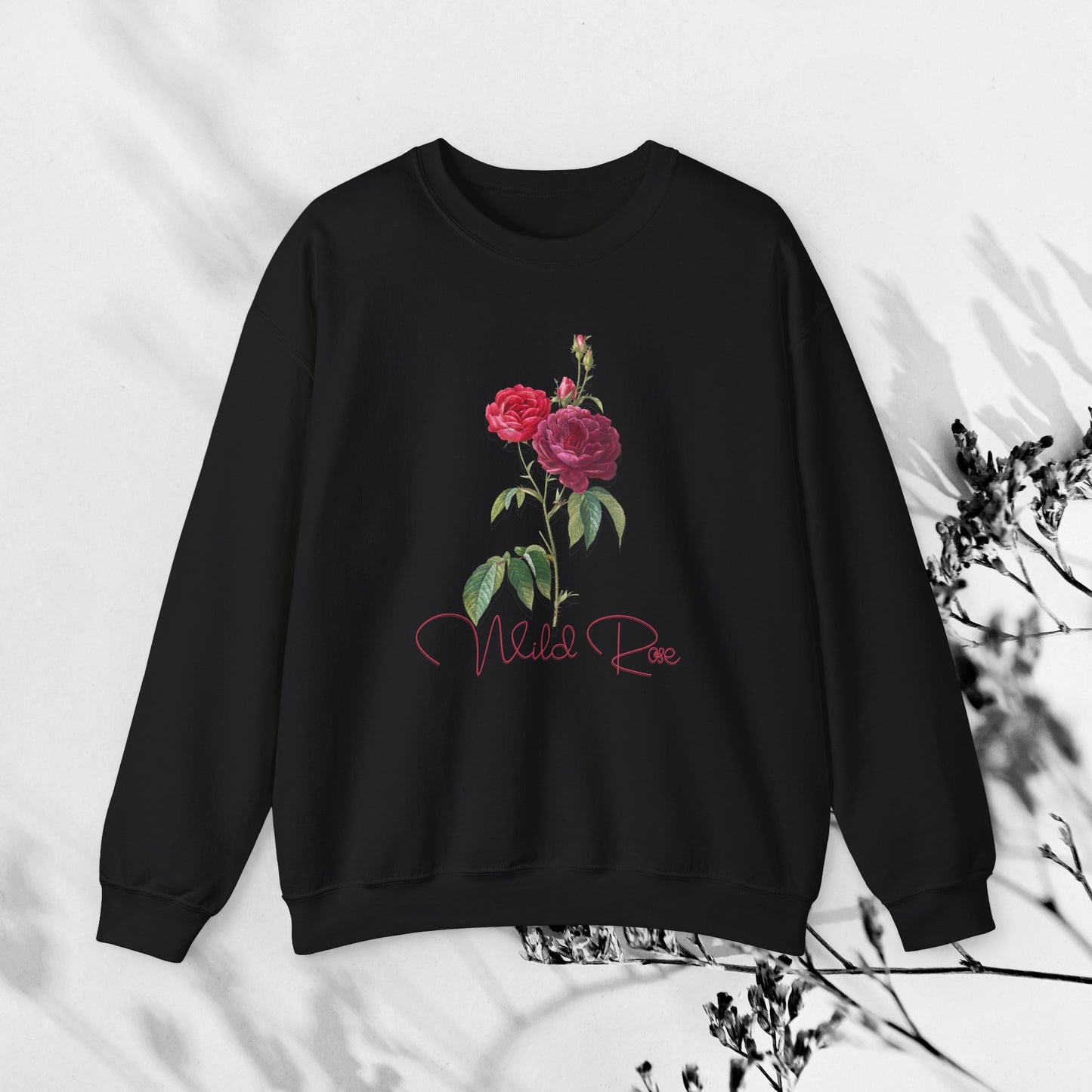 Wild Rose, Roses, Floral Vibes, Unisex Heavy Blend Crewneck Sweatshirt