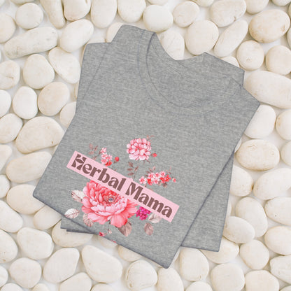 Herbal Mama Floral T-shirt for Garden Lovers, Unisex Jersey Short Sleeve Tee, Flower Shirt for Her