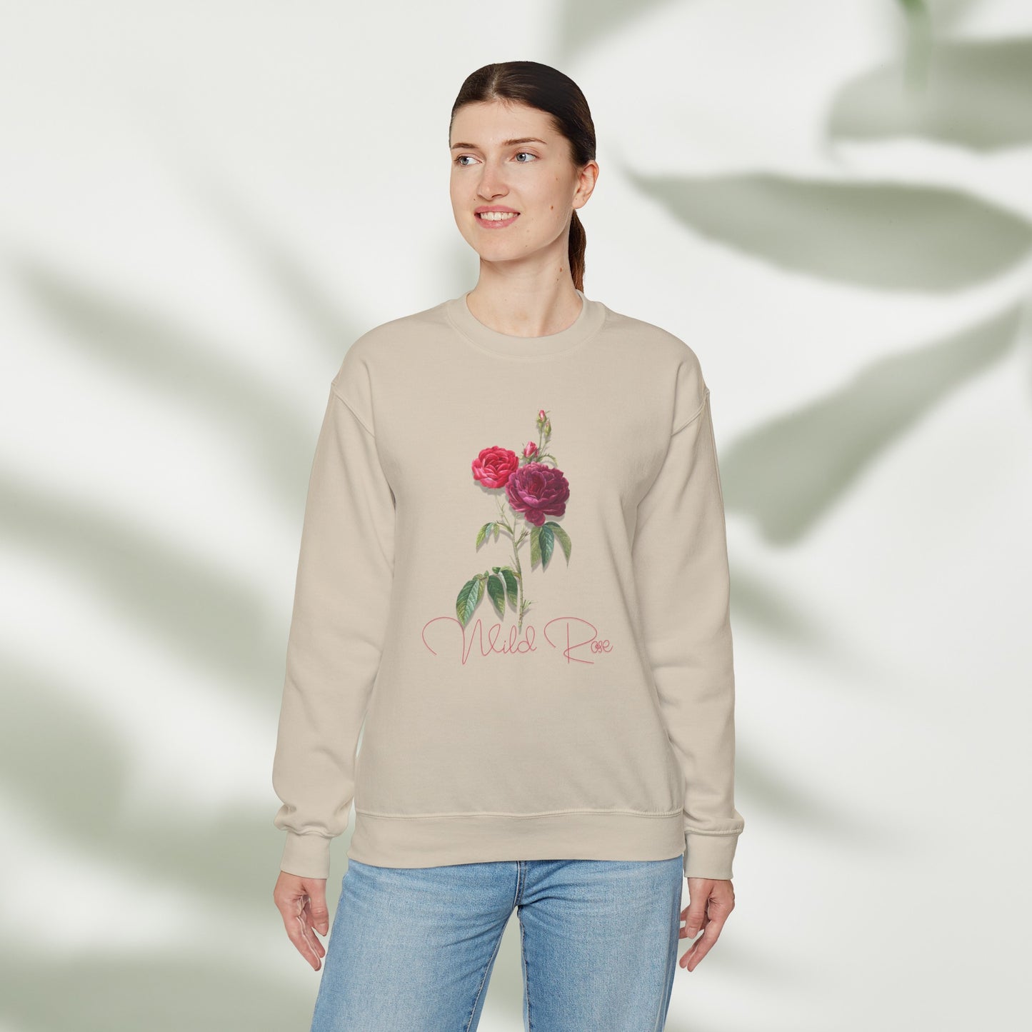 Wild Rose, Roses, Floral Vibes, Unisex Heavy Blend Crewneck Sweatshirt