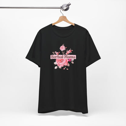 Herbal Mama Floral T-shirt for Garden Lovers, Unisex Jersey Short Sleeve Tee, Flower Shirt for Her