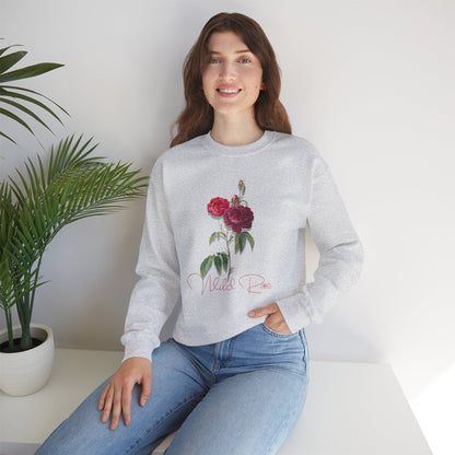 Wild Rose, Roses, Floral Vibes, Unisex Heavy Blend Crewneck Sweatshirt