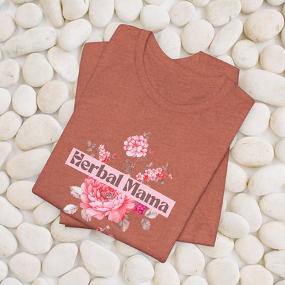 Herbal Mama Floral T-shirt for Garden Lovers, Unisex Jersey Short Sleeve Tee, Flower Shirt for Her