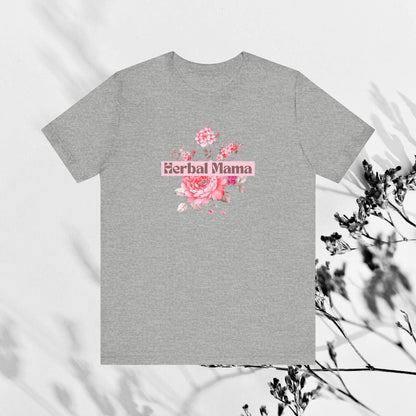 Herbal Mama Floral T-shirt for Garden Lovers, Unisex Jersey Short Sleeve Tee, Flower Shirt for Her