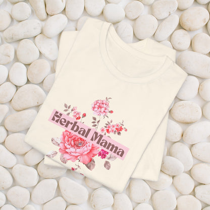 Herbal Mama Floral T-shirt for Garden Lovers, Unisex Jersey Short Sleeve Tee, Flower Shirt for Her