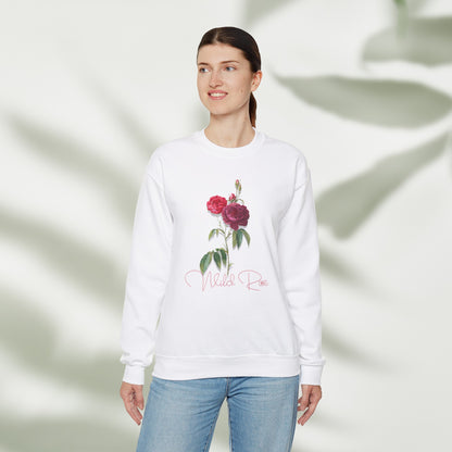 Wild Rose, Roses, Floral Vibes, Unisex Heavy Blend Crewneck Sweatshirt