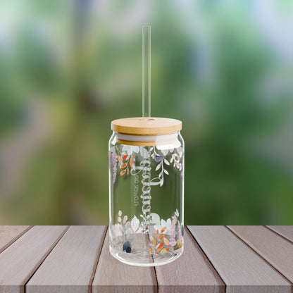 Personalized Wildflower Libbey Glass Sipper Glass Flower Girl Gift