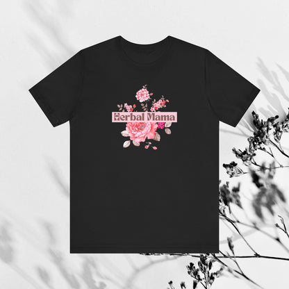 Herbal Mama Floral T-shirt for Garden Lovers, Unisex Jersey Short Sleeve Tee, Flower Shirt for Her