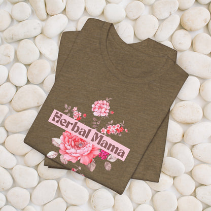 Herbal Mama Floral T-shirt for Garden Lovers, Unisex Jersey Short Sleeve Tee, Flower Shirt for Her