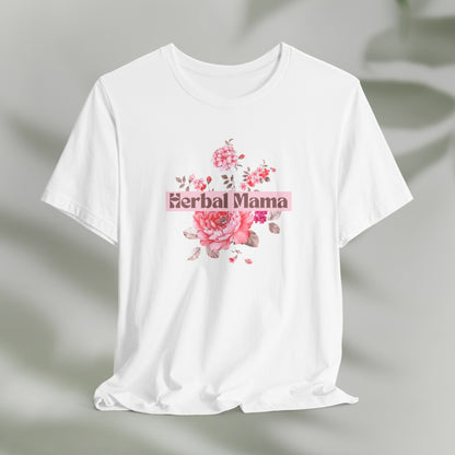 Herbal Mama Floral T-shirt for Garden Lovers, Unisex Jersey Short Sleeve Tee, Flower Shirt for Her