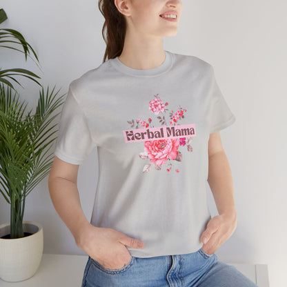 Herbal Mama Floral T-shirt for Garden Lovers, Unisex Jersey Short Sleeve Tee, Flower Shirt for Her