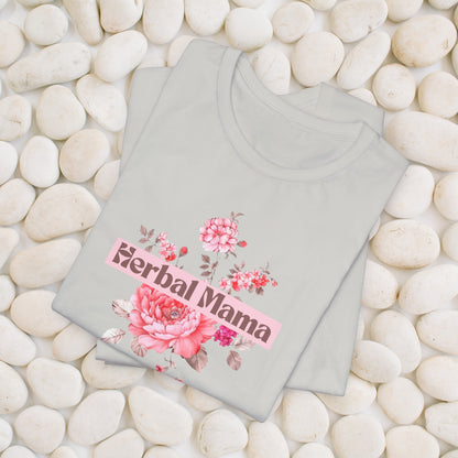 Herbal Mama Floral T-shirt for Garden Lovers, Unisex Jersey Short Sleeve Tee, Flower Shirt for Her