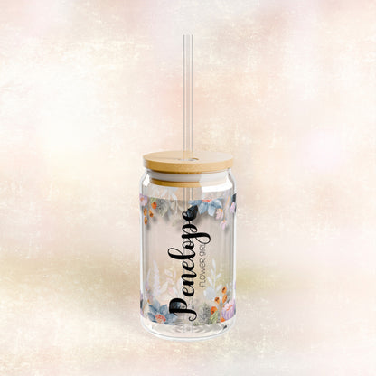 Personalized Wildflower Libbey Glass Sipper Glass Flower Girl Gift