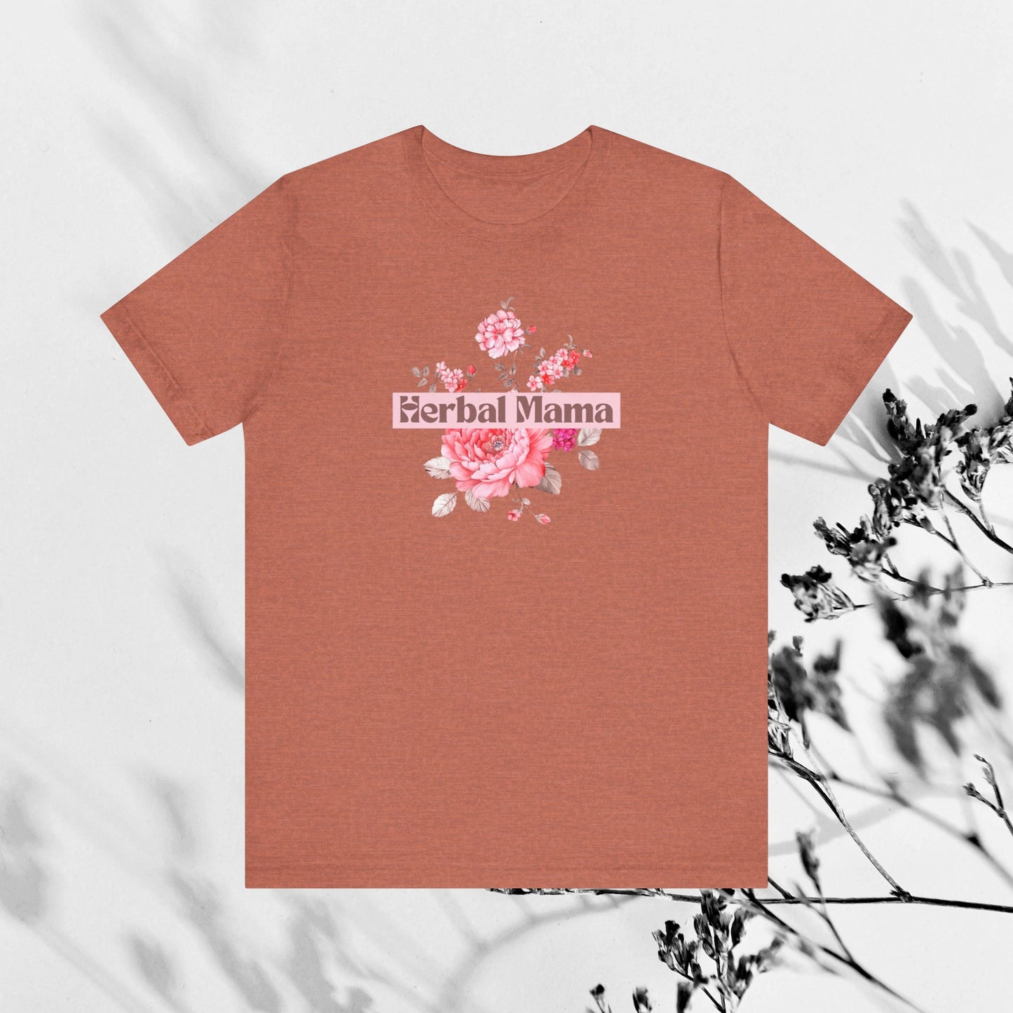 Herbal Mama Floral T-shirt for Garden Lovers, Unisex Jersey Short Sleeve Tee, Flower Shirt for Her