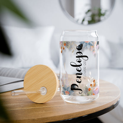 Personalized Wildflower Libbey Glass Sipper Glass Flower Girl Gift