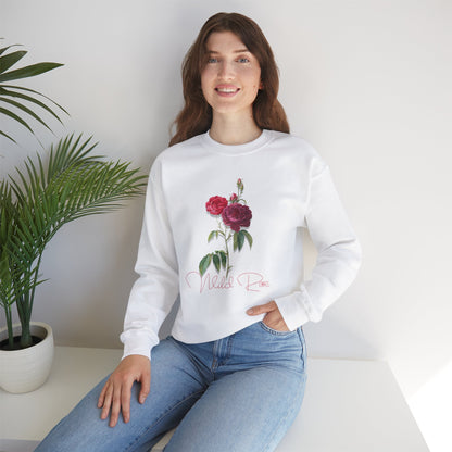 Wild Rose, Roses, Floral Vibes, Unisex Heavy Blend Crewneck Sweatshirt