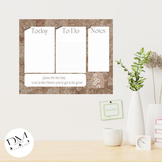 Acrylic Wall Calendar, Acrylic Floral Calendar, Flower Calendar, Mom Daily Planner, Dry-Erase Board, Boho Calendar, 2024 Planner