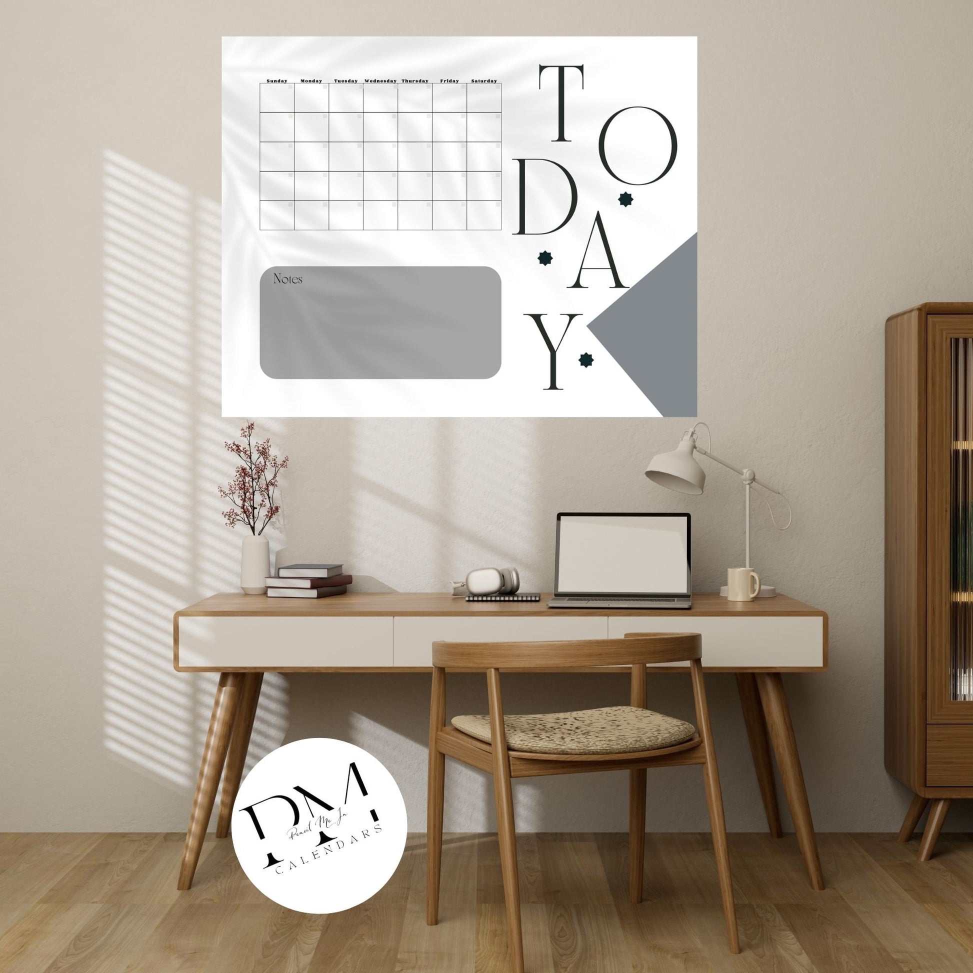 Acrylic Wall Calendar, Grey Minimalist Calendar, Blank Calendar, Acrylic Daily Planner, Dry Erase Board, Memo Board, Family Planner
