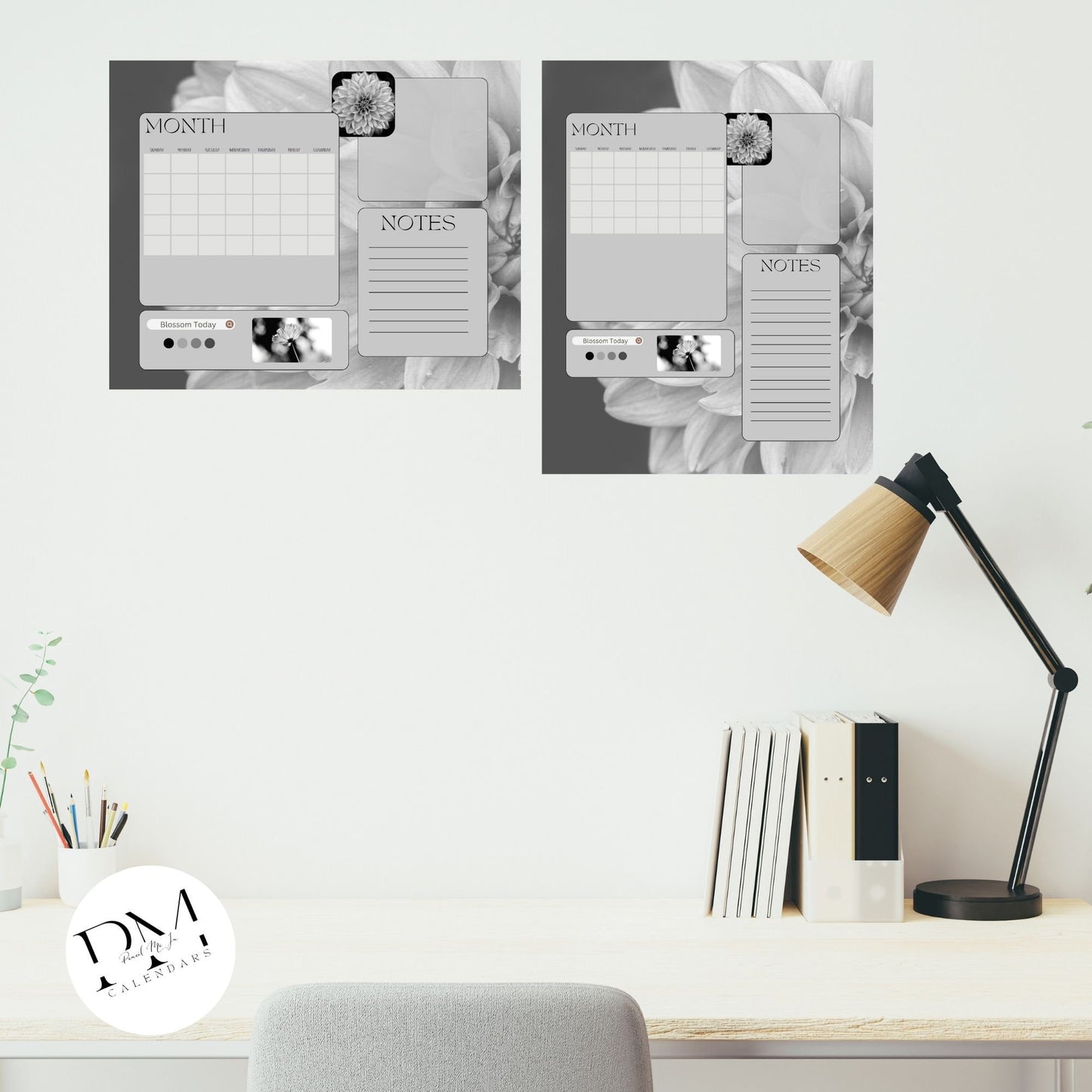 Acrylic Wall Calendar, Acrylic Floral Calendar, Flower Calendar, Acrylic Daily Planner, Girl Boss Calendar, Modern Calendar, Notes Board