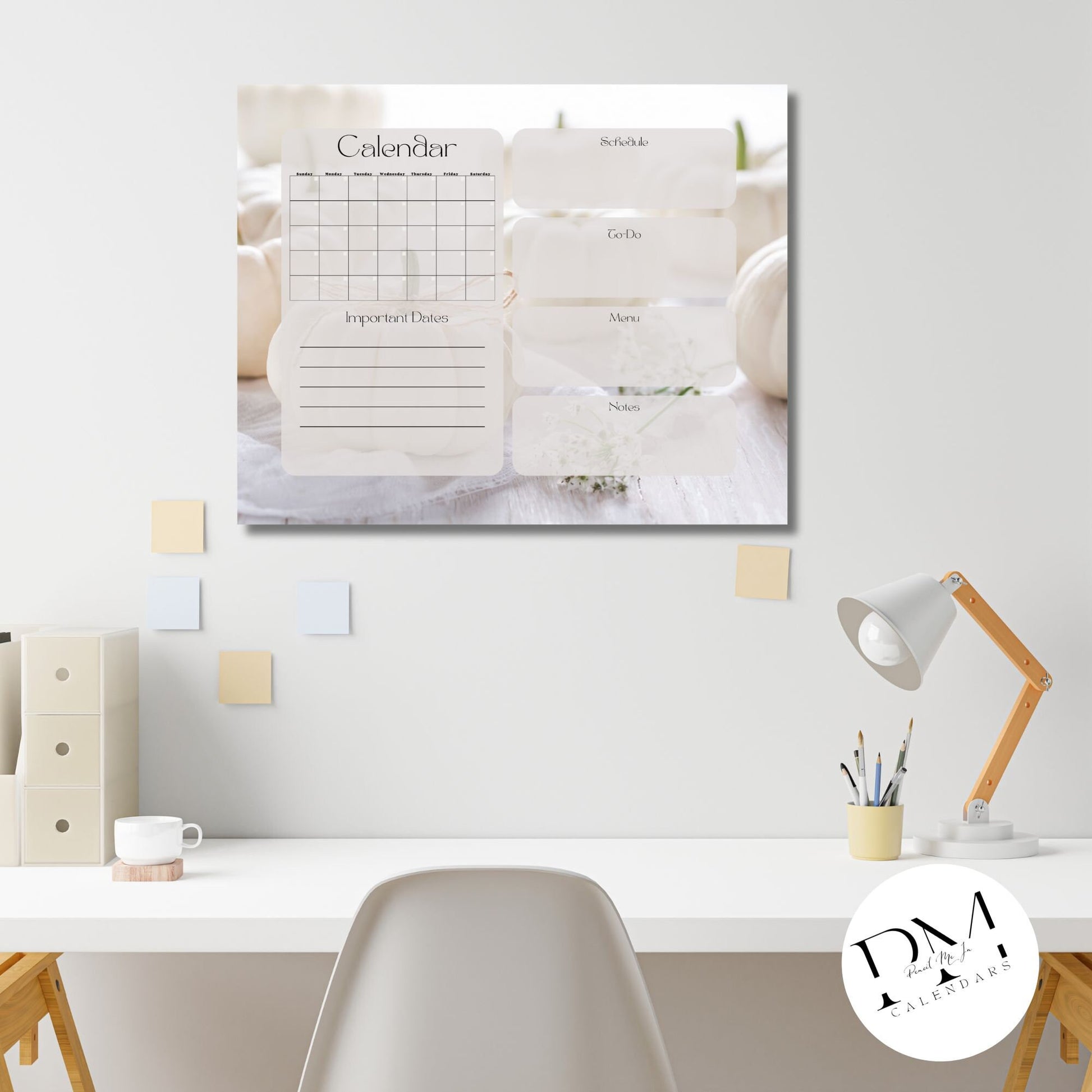 Acrylic Wall Calendar, Acrylic Floral Calendar, Autumn Theme Calendar, Everyday Calendar, Daily To-Do's, Home Life Planner, Dry-Erase Board