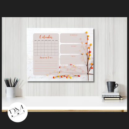 Acrylic Wall Calendar, Acrylic Floral Calendar, Autumn Theme Calendar, Everyday Calendar, Daily To-Dos, Scheduler for Mom, Organization Tool