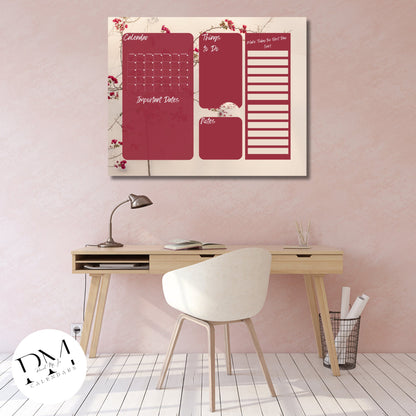 Acrylic Wall Calendar, Acrylic Floral Calendar, Autumn Theme Calendar, Everyday Calendar, Daily To-Do's,