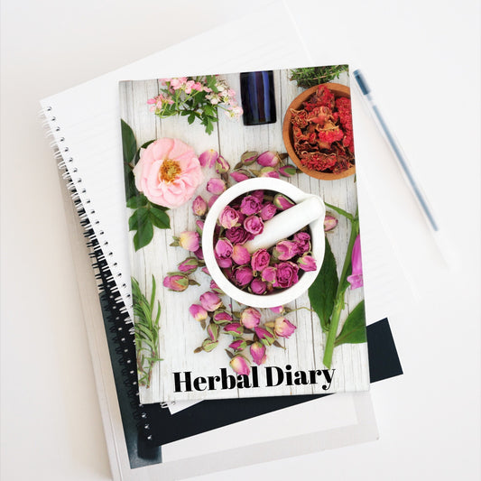Personalized Herbal Diary, Custom Name Notebook, Herb Journal, Ruled Line Paper, Botanical Notebook, Personal Hardcover Notebook