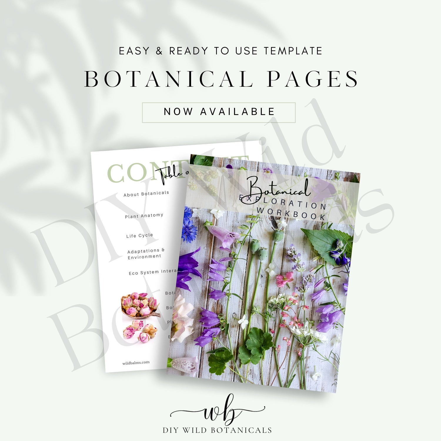 Herbalist Journal PDF, Printable Worksheets, Botanical Notebook, Herb Harvesting, Botanical Essentials, Workbook Form, Worksheet Templates,