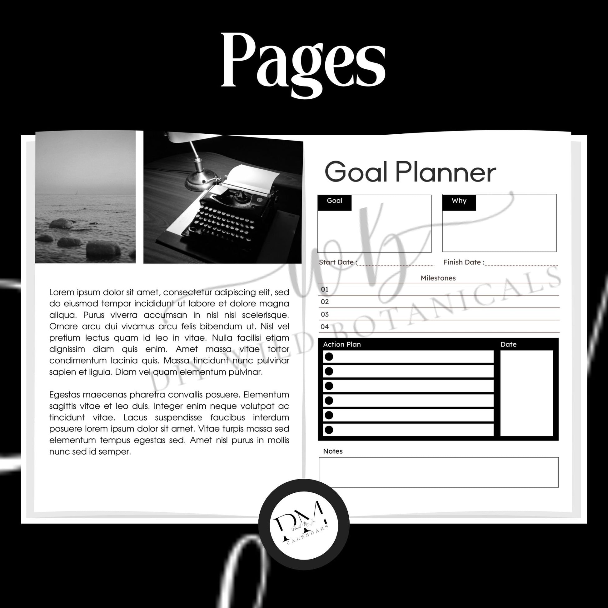 Black & White Ebook Template, Editable Coaching Workbook Template, Canva Template Course Guide Lead Magnet Luxury Brochure