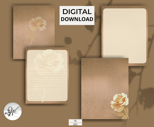 Digital Paper Pack Cream Floral