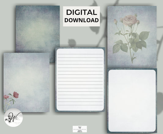 Blue Rose Digital Papers 8.5x11